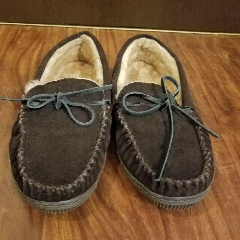 Tamarac Men's Camper Brown Sheepskin Slippers 8